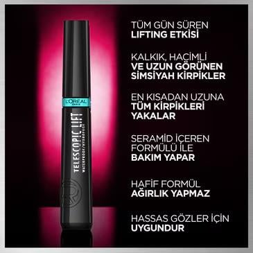 LOREAL PARİS MAKE-UPLOREAL PARİS TELESCOPİC LİFT SUYA DAYANIKLI MASKARA