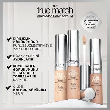 LOREAL PARİS MAKE-UPLOREAL PARİS TRUE MATCH AYDINLATAN SERUM KAPATICI 1R