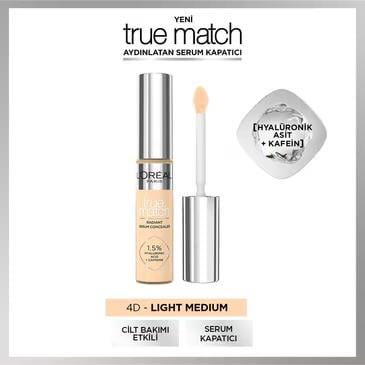 LOREAL PARİS MAKE-UPLOREAL PARİS TRUE MATCH AYDINLATAN SERUM KAPATICI 4D LİGHT MEDİUM