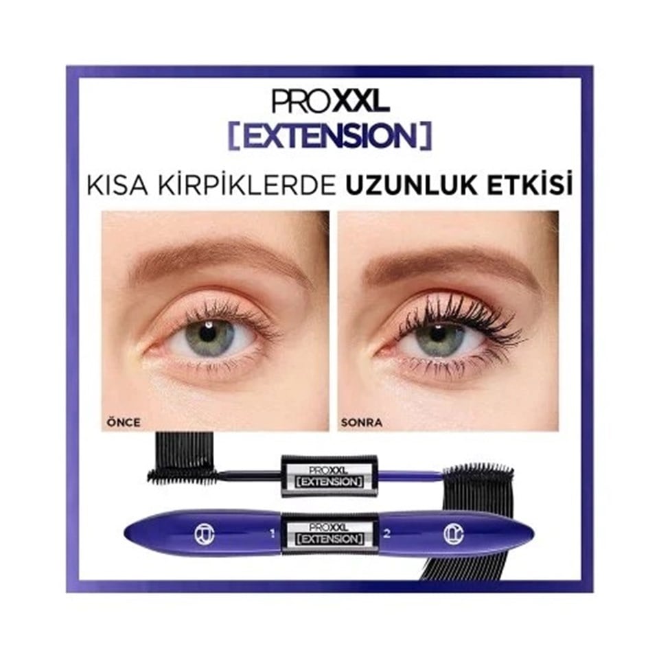 LOREAL PARİS PRO XXL EXTENSİON ÇİFT TARAFLI MASKARA - UZUNLUK ETKİSİ