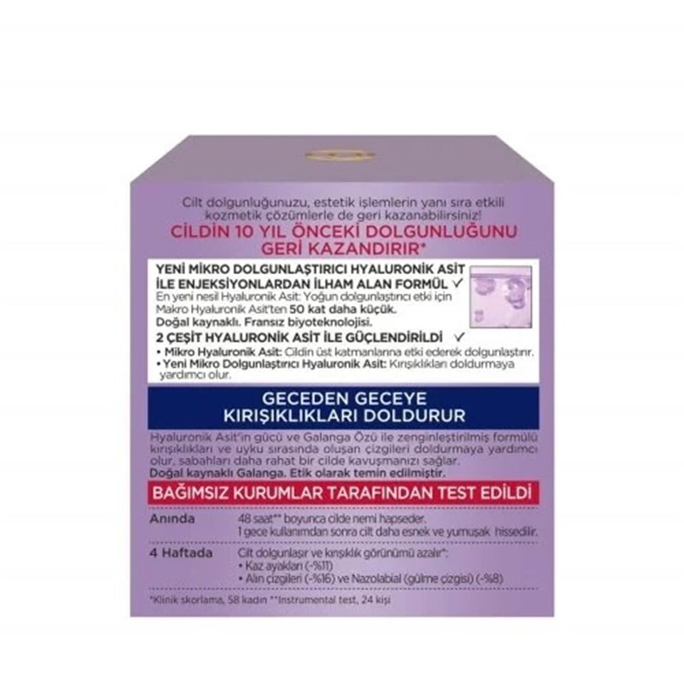 L'OREAL PARİS REVİTALİFT FİLLER YAŞLANMA KARŞITI GECE KREMİ 50 ML 