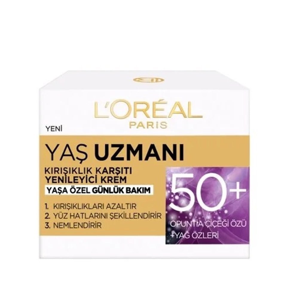 L'OREAL PARİS YAŞ UZMANI KIRIŞIKLIK KARŞITI YENİLEYİCİ KREM 50+ 50 ML