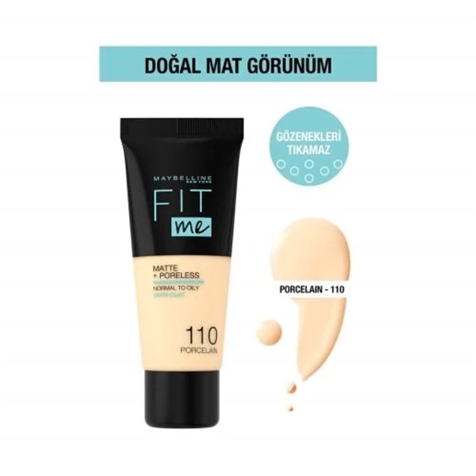 MAYBELLİNE FİT ME MATTE PORELESS FONDÖTEN 110 PORCELAİN