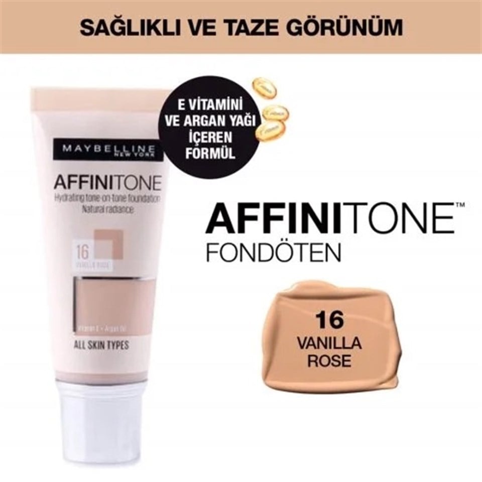 MAYBELLINE NEW YORK AFFINITONE FOUNDATİON 16 VANILLA ROSE
