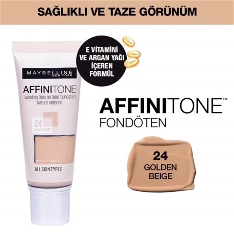 MAYBELLINE NEW YORK AFFINITONE FOUNDATİON 24 GOLDEN BEIGE
