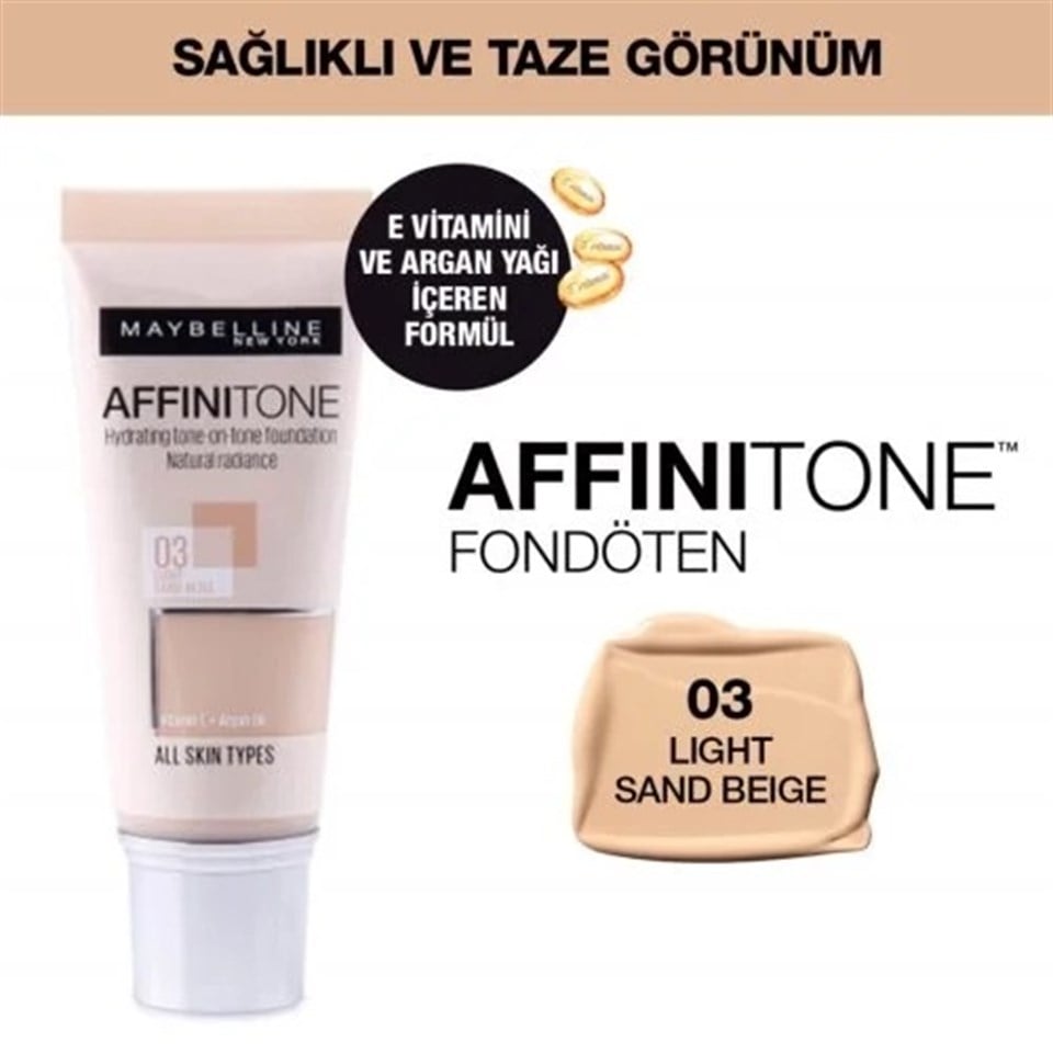 MAYBELLINE NEW YORK AFFINITONE FOUNDATİON 03LIGHT