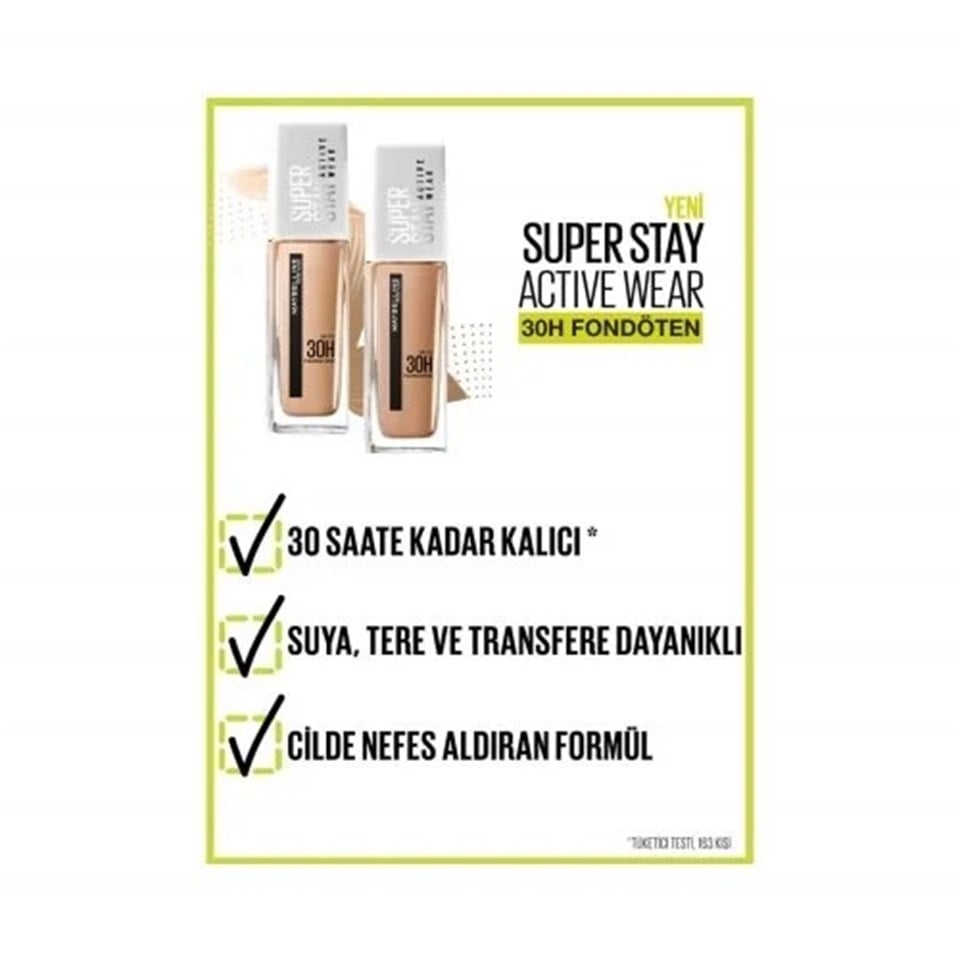 MAYBELLİNE NEW YORK SUPERSTAY ACTİVE WEAR FONDÖTEN 30H NO:07