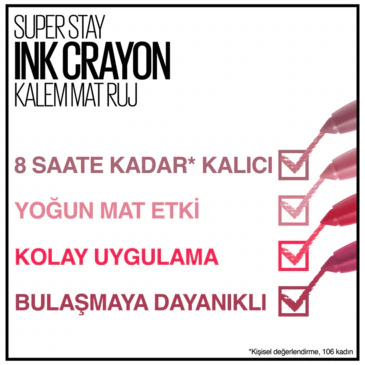 MAYBELLİNE NEW YORKMAYBELLİNE NEW YORK SUPER STAY INK CRAYON KALEM MAT RUJ 100