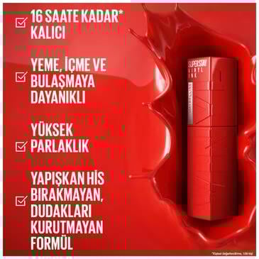 MAYBELLİNE NEW YORKMAYBELLİNE NEW YORK SUPER STAY VİNYL INK UZUN SÜRE KALICI LİKİT PARLAK RUJ 10