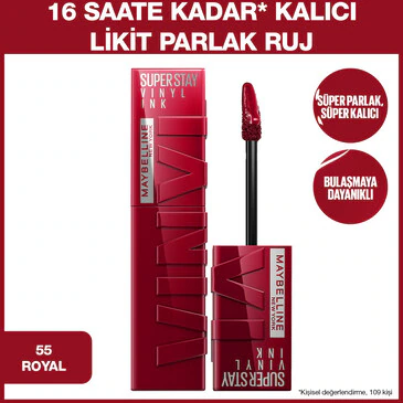 MAYBELLİNE NEW YORKMAYBELLİNE NEW YORK SUPER STAY VİNYL INK UZUN SÜRE KALICI LİKİT PARLAK RUJ 55
