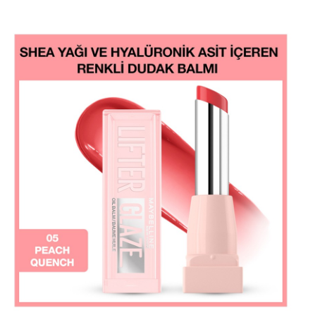 MAYBELLİNE NEW YORKMAYBELLİNE NEW YORK LİFTER GLAZE RENKLİ DUDAK BALMI - 005 PEACH QUENCH