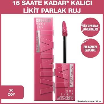 MAYBELLİNE NEW YORKMAYBELLİNE NEW YORK SUPER STAY VİNYL INK UZUN SÜRE KALICI LİKİT PARLAK RUJ 20