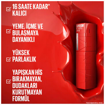 MAYBELLİNE NEW YORKMAYBELLİNE NEW YORK SUPER STAY VİNYL INK UZUN SÜRE KALICI LİKİT PARLAK RUJ 55