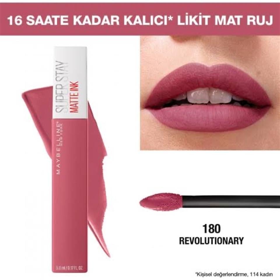 MAYBELLİNE SUPER STAY MATTE INK LİKİT MAT RUJ 180 