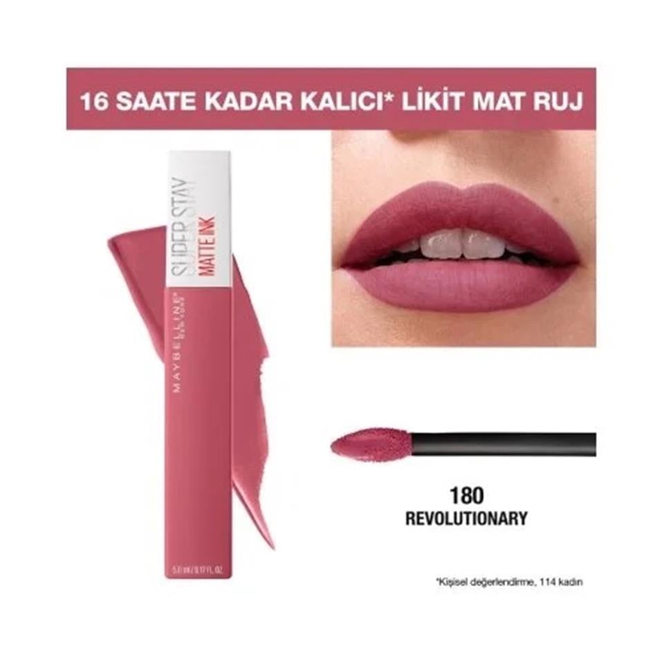 MAYBELLİNE SUPER STAY MATTE INK LİKİT MAT RUJ 180 
