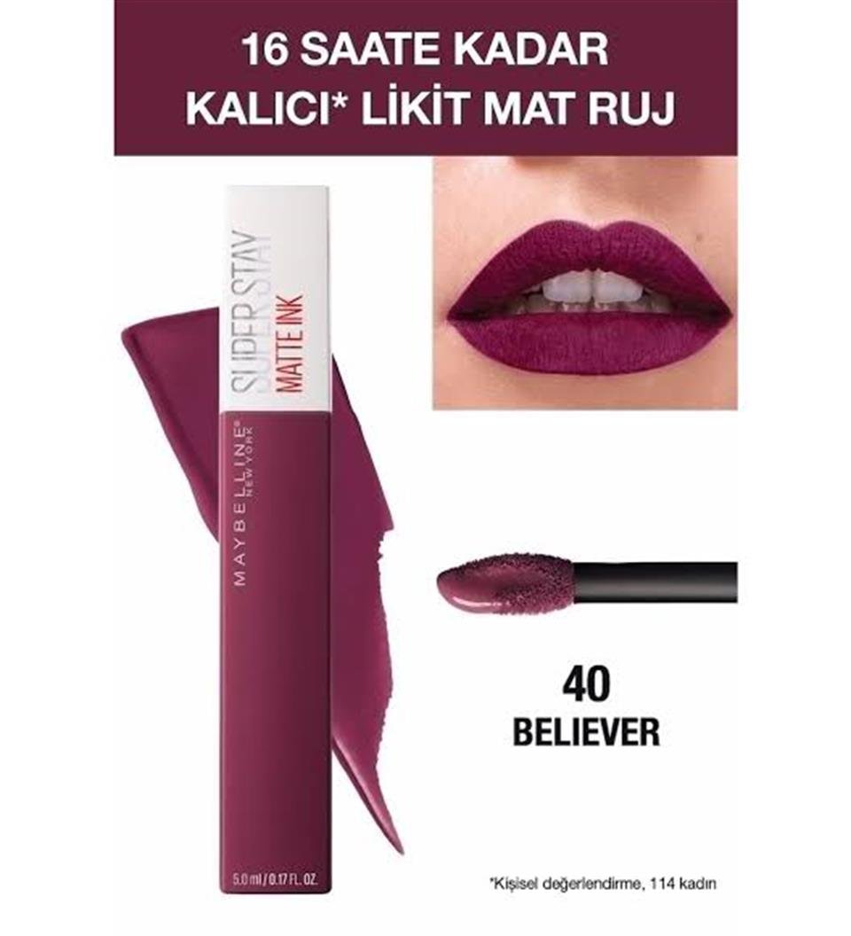MAYBELLİNE SUPER STAY MATTE INK LİKİT MAT RUJ 40