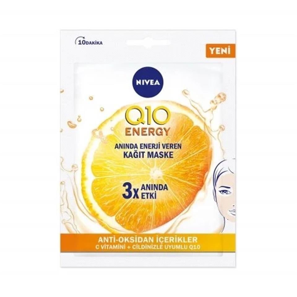 NİVEA Q10 ENERGY C VİTAMİNİ 10 DAKİKA KAĞIT MASKE 1 ADET