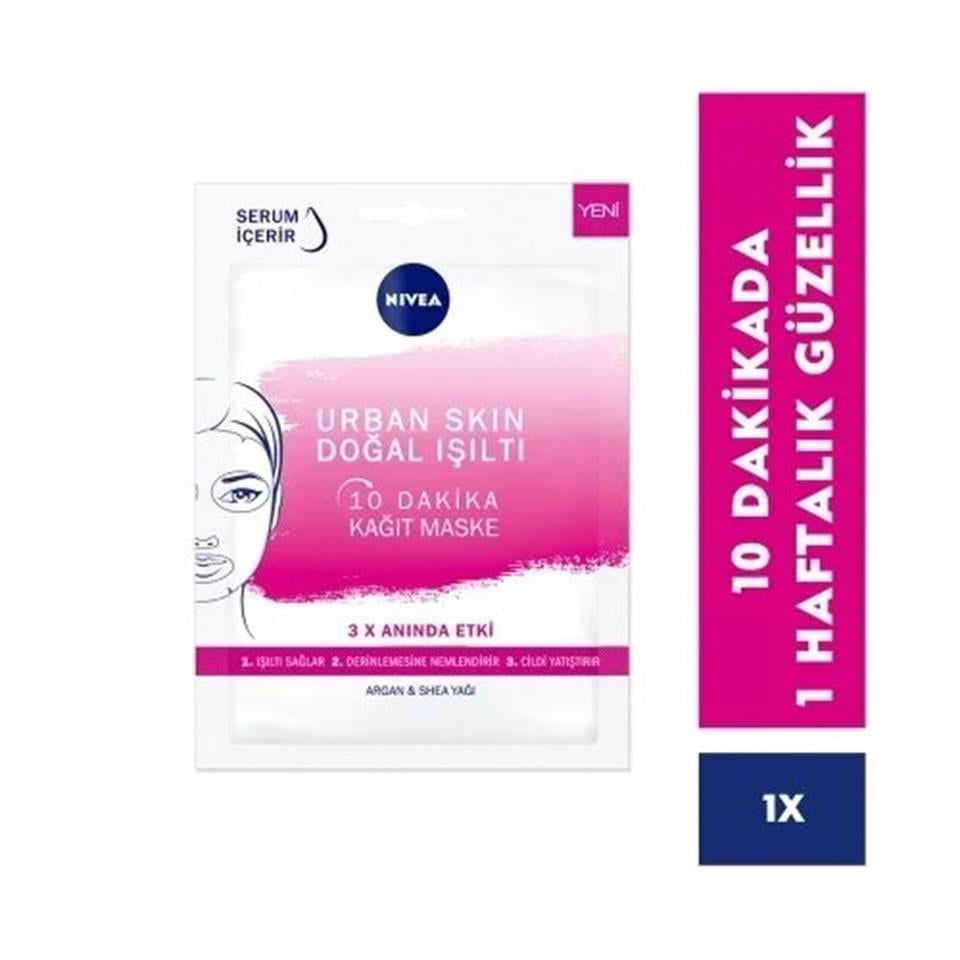 NİVEA URBAN SKİN DOĞAL IŞILTI KAĞIT MASKE ARGAN & SHEA YAĞI