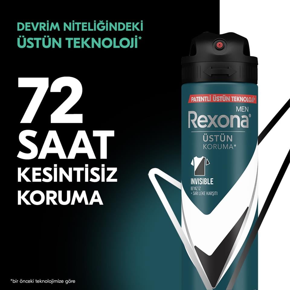 REXONA DEODORANT İNVİSİBLE BLACK WHİTE MEN 150 ML