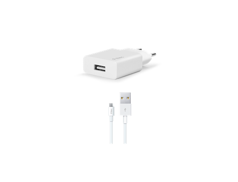 TTECTTEC SMARTCHARGER 2.1A SEYAHAT ŞARJ ALETİ  + MİCRO USB KABLO  BEYAZ