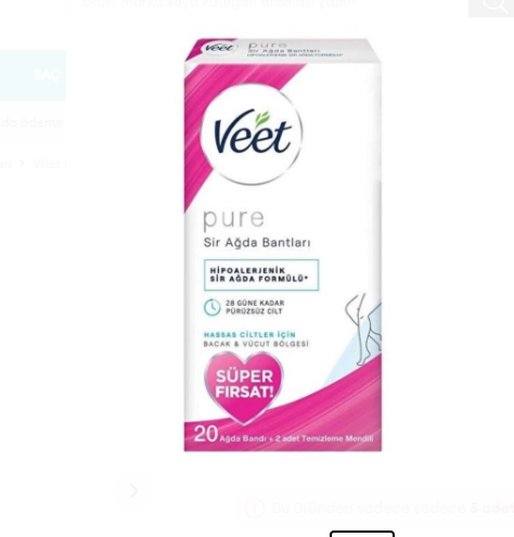 VEETVEET PURE AĞDA BANDI SÜPER FIRSAT 20 ADET