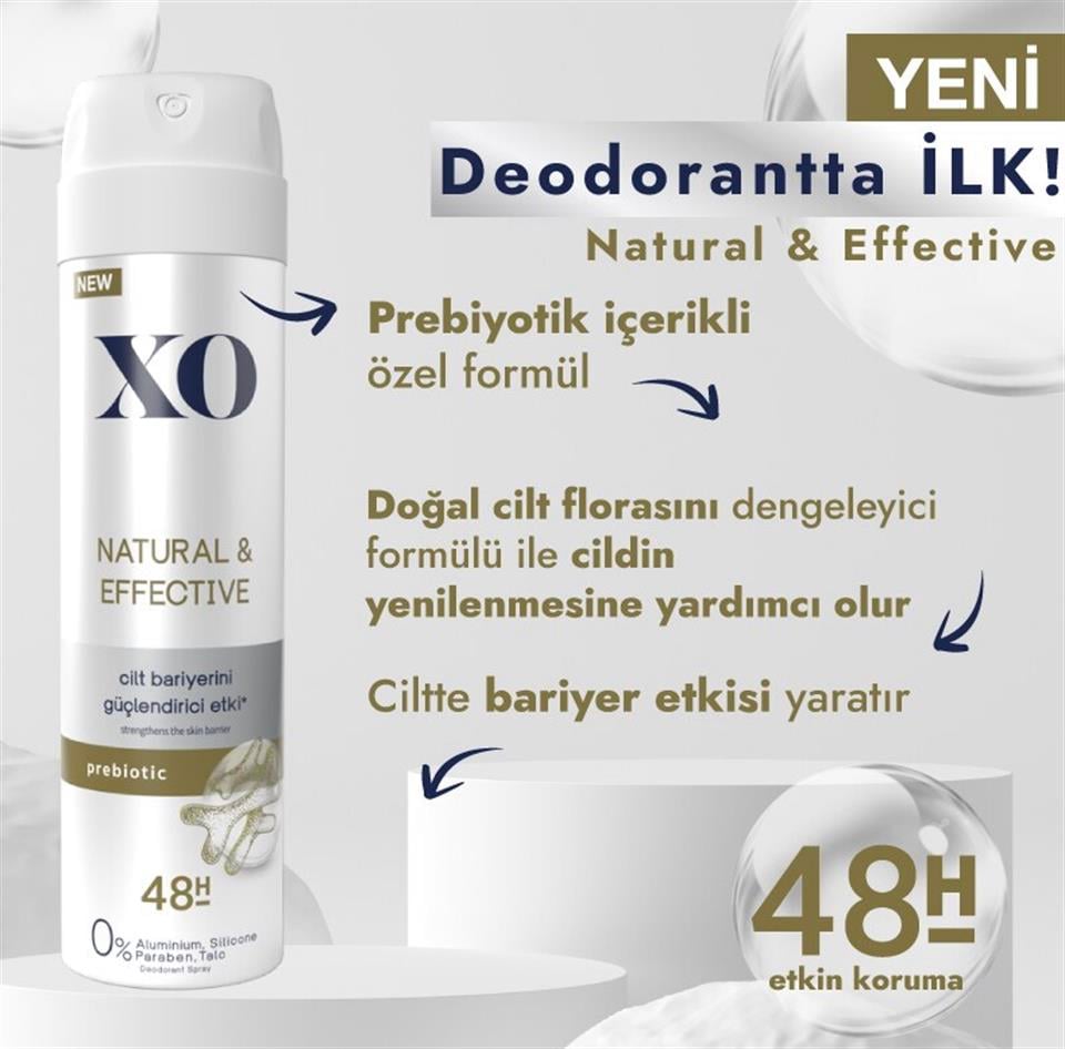 XO NATURAL & EFFECTİVE KADIN DEODORANT SPREY 150 ML