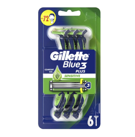Yedek Tıraş BıçaklarıGİLLETTEGİLLETTE BLUE 3 PLUS SENSİTİVE 6LI TRAŞ BIÇAKLARI