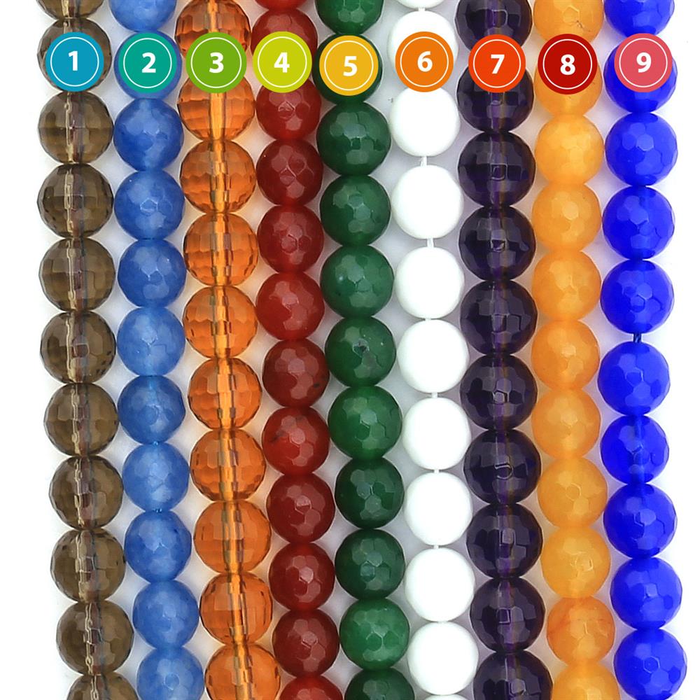 10 mm Fasetli Kesim Kuvars Taşı Boncuk
