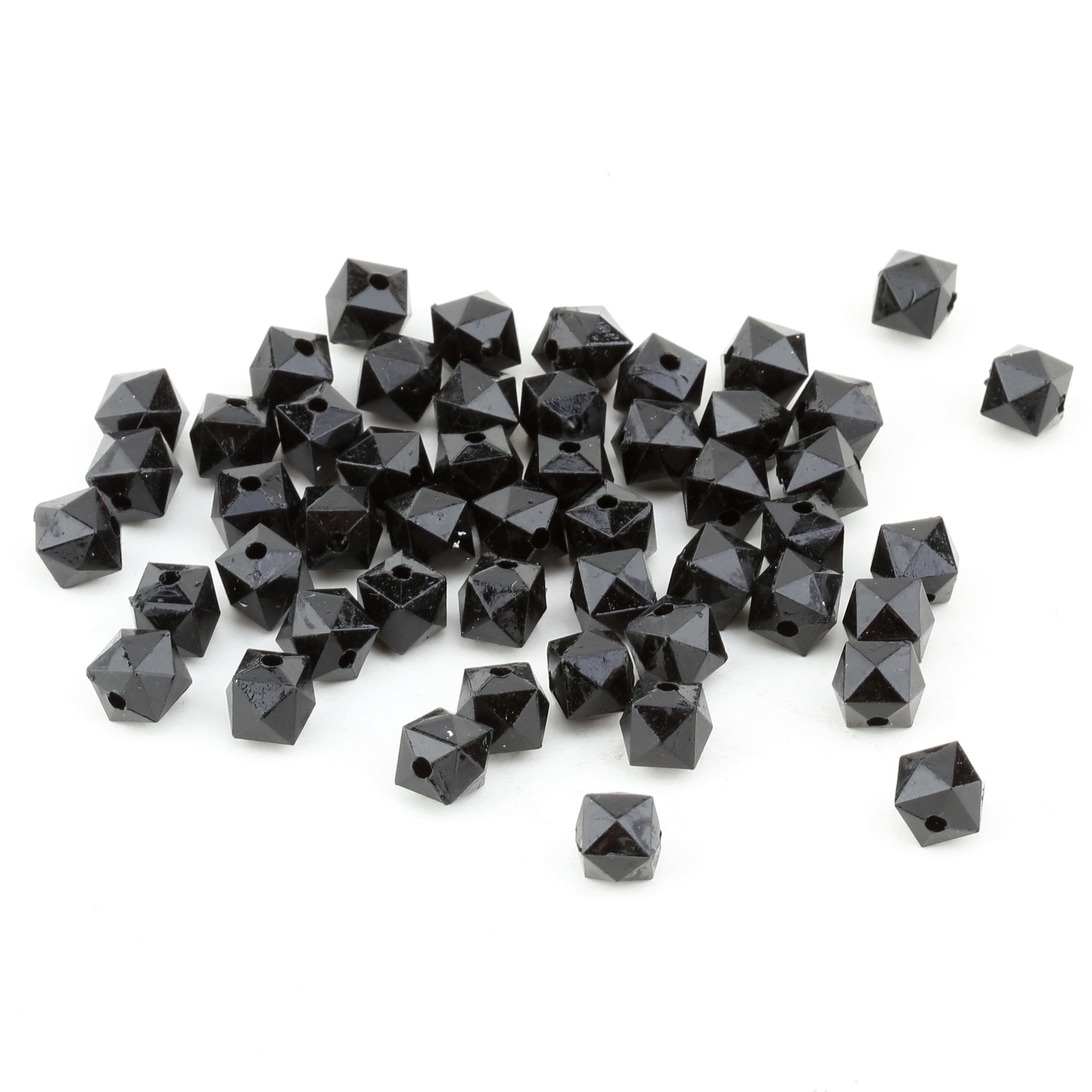 10 mm Siyah Prizma Boncuk - Çanta Boncuğu