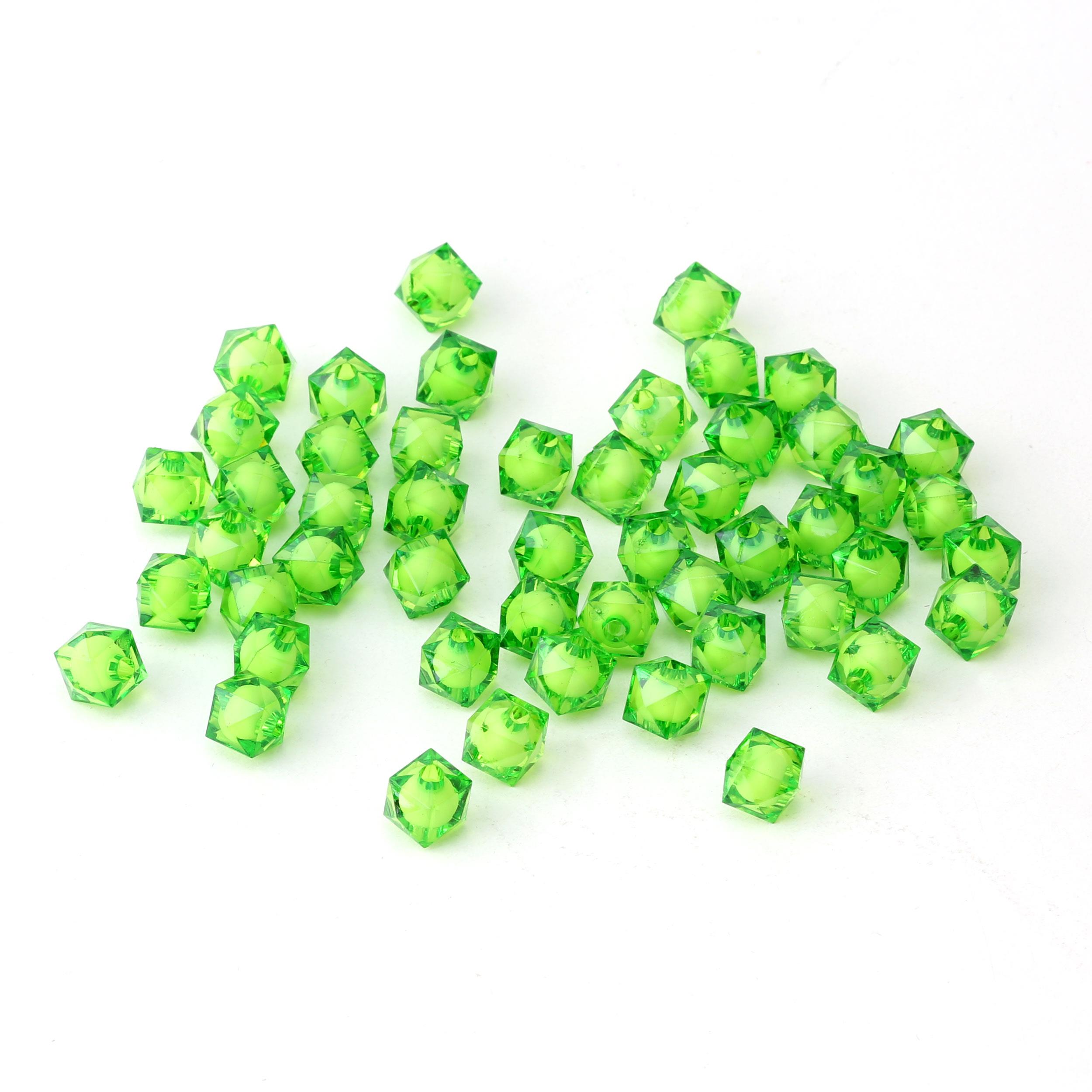 10 mm Yeşil Prizma Boncuk - Çanta Boncuğu