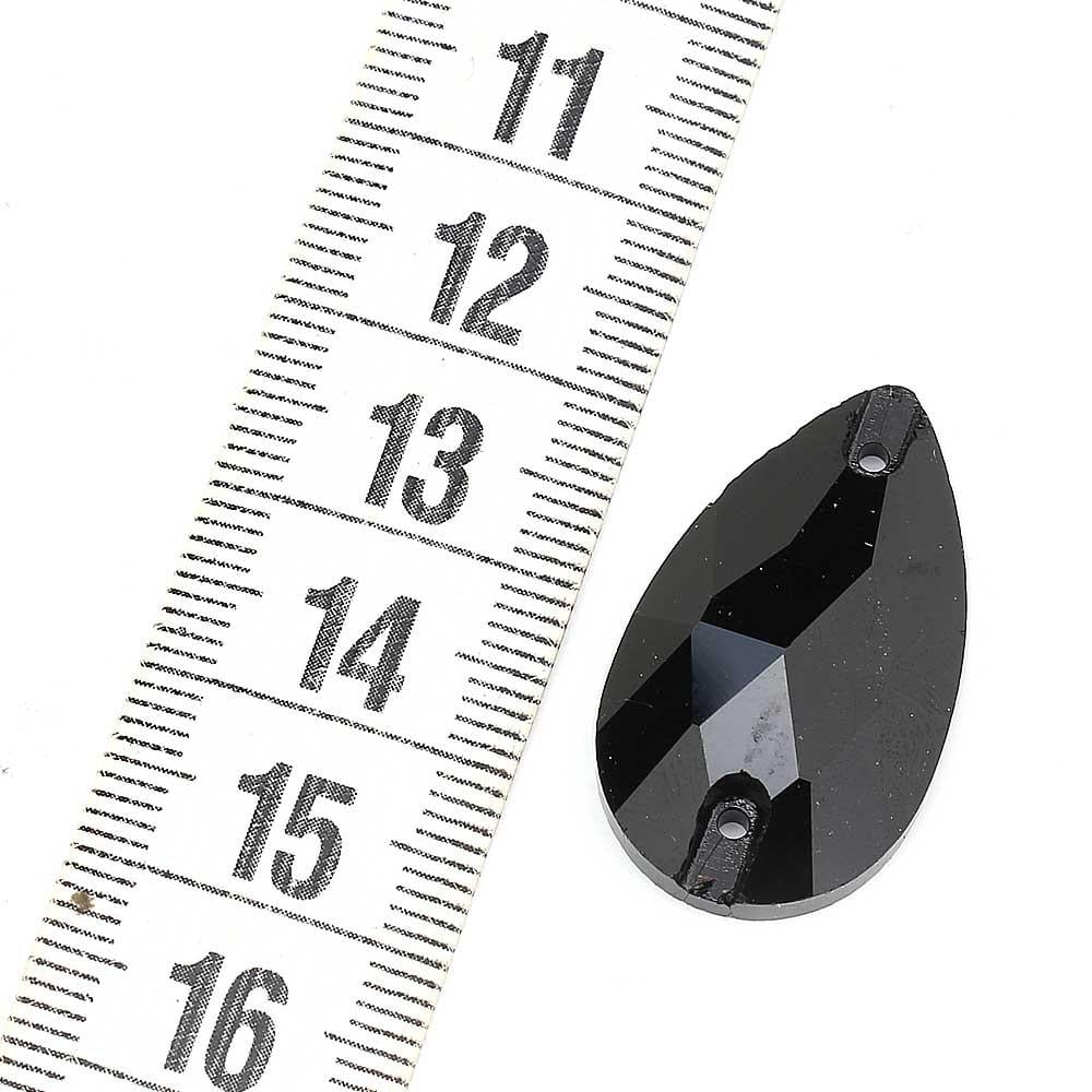 2 Delikli Damla Şeklinde Dikme Kristal Taş 28X16 mm 5 adet