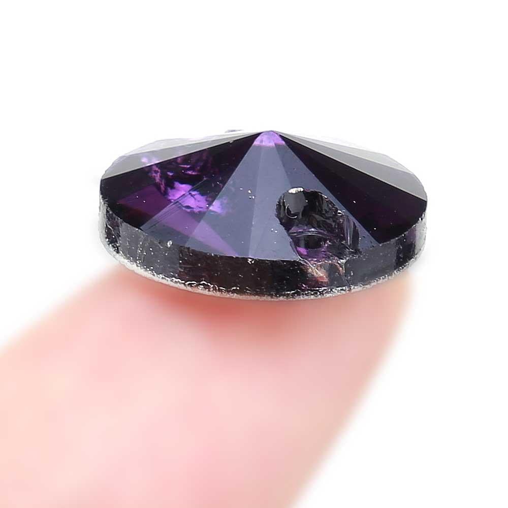 2 Delikli Yuvarlak Dikme Kristal Taş 14 mm 5 adet
