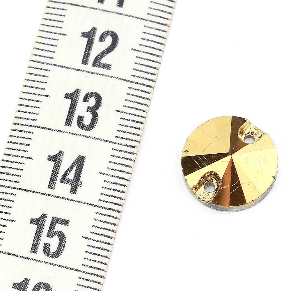 2 Delikli Yuvarlak Dikme Kristal Taş 14 mm 5 adet