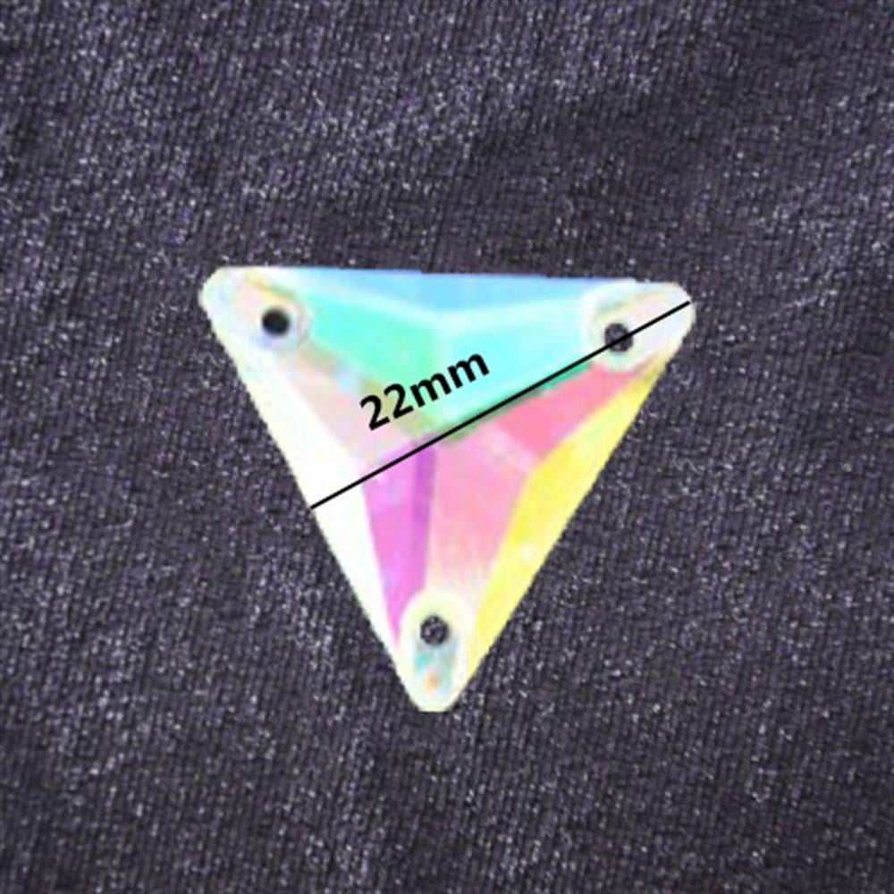 3 Delikli Üçgen Dikme Kristal Taş 5 adet