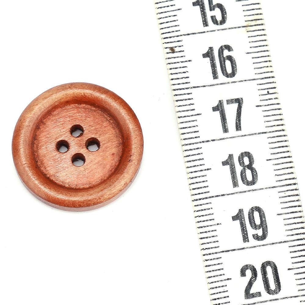 4 Delikli Tahta Düğme (3 Farklı Boy Seçeneği)