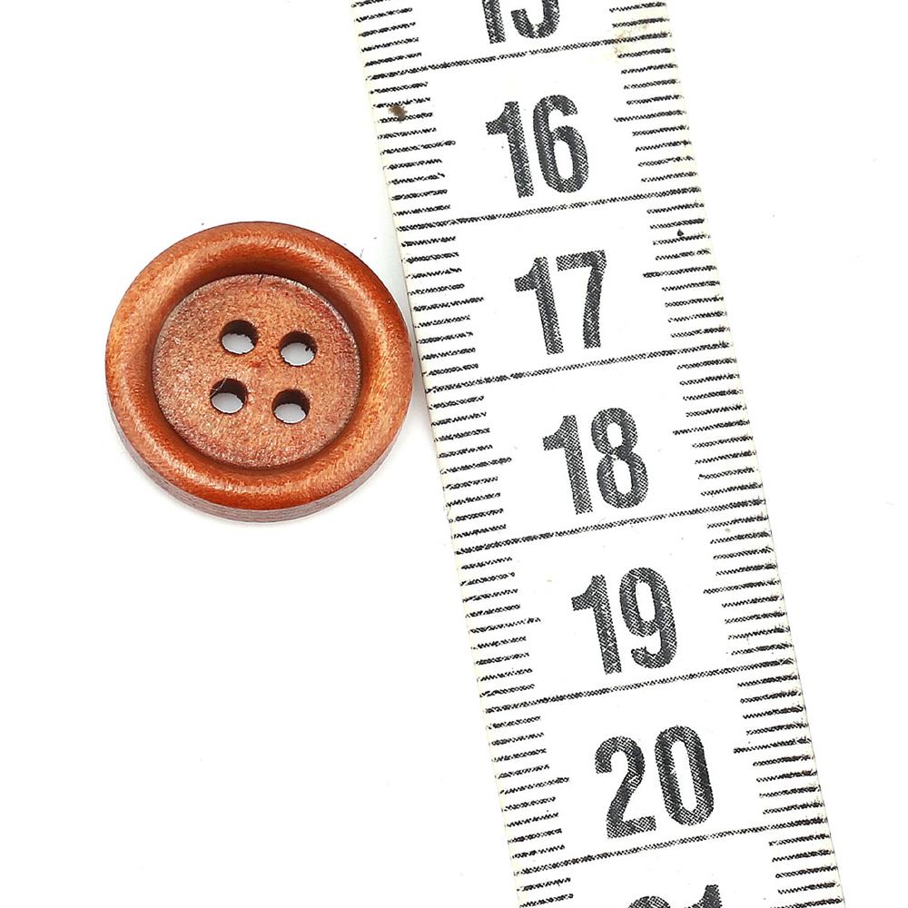 4 Delikli Tahta Düğme (3 Farklı Boy Seçeneği)