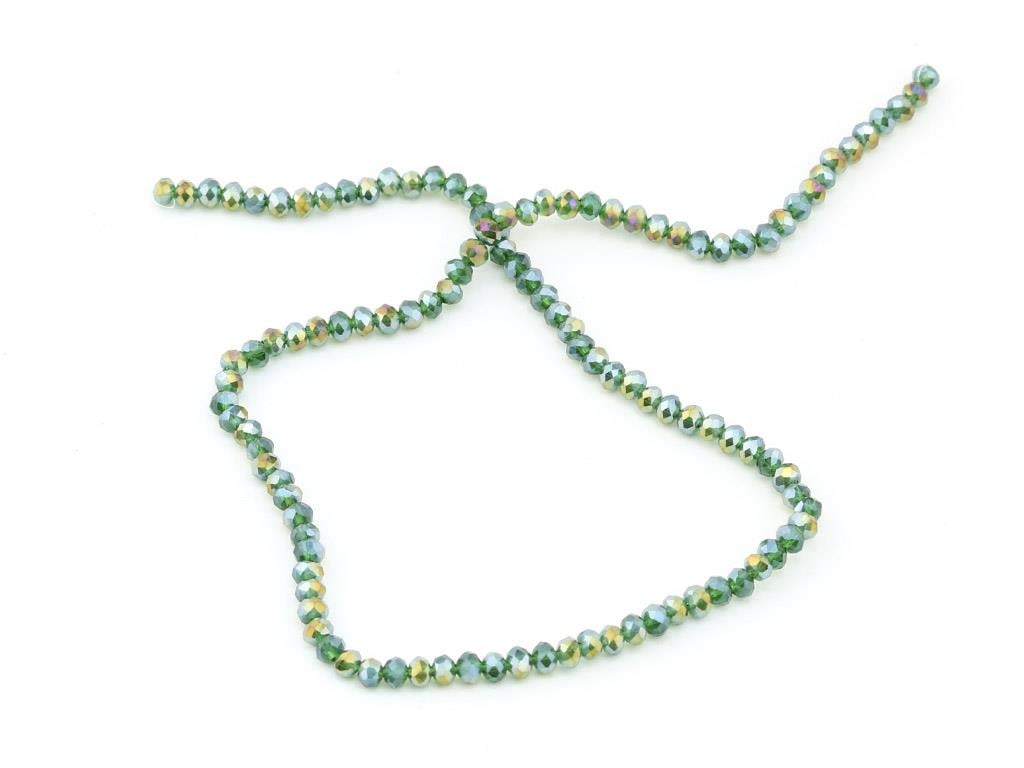 4 mm Basık Yeşil Kristal Boncuk