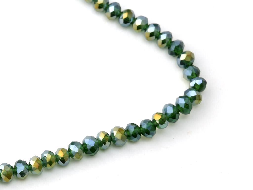 4 mm Basık Yeşil Kristal Boncuk