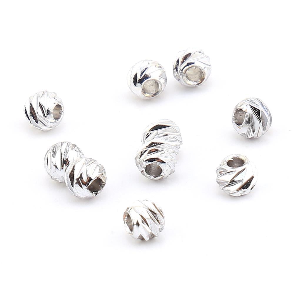 4 mm Gümüş Dorika Boncuk (10 Adet)