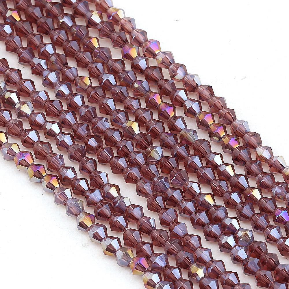 4 mm Mürdüm Piramit Cam Boncuk