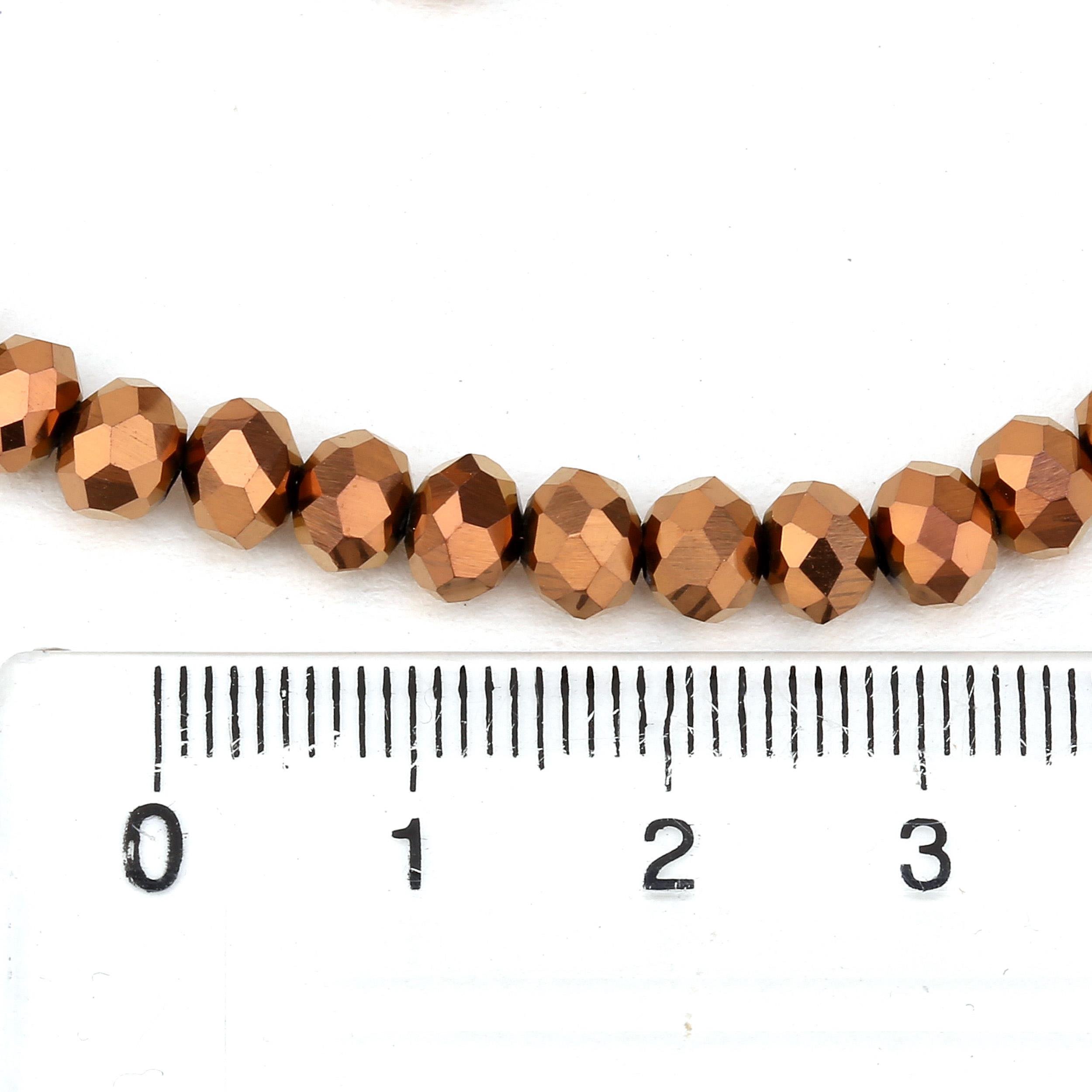 6 mm Bakır Mat Kristal Cam Boncuk