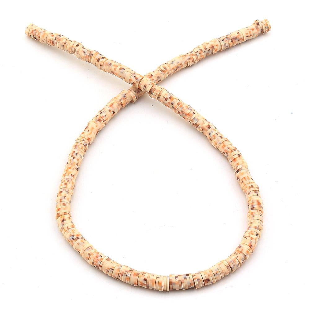 6 mm Bej Benekli Fimo Boncuk