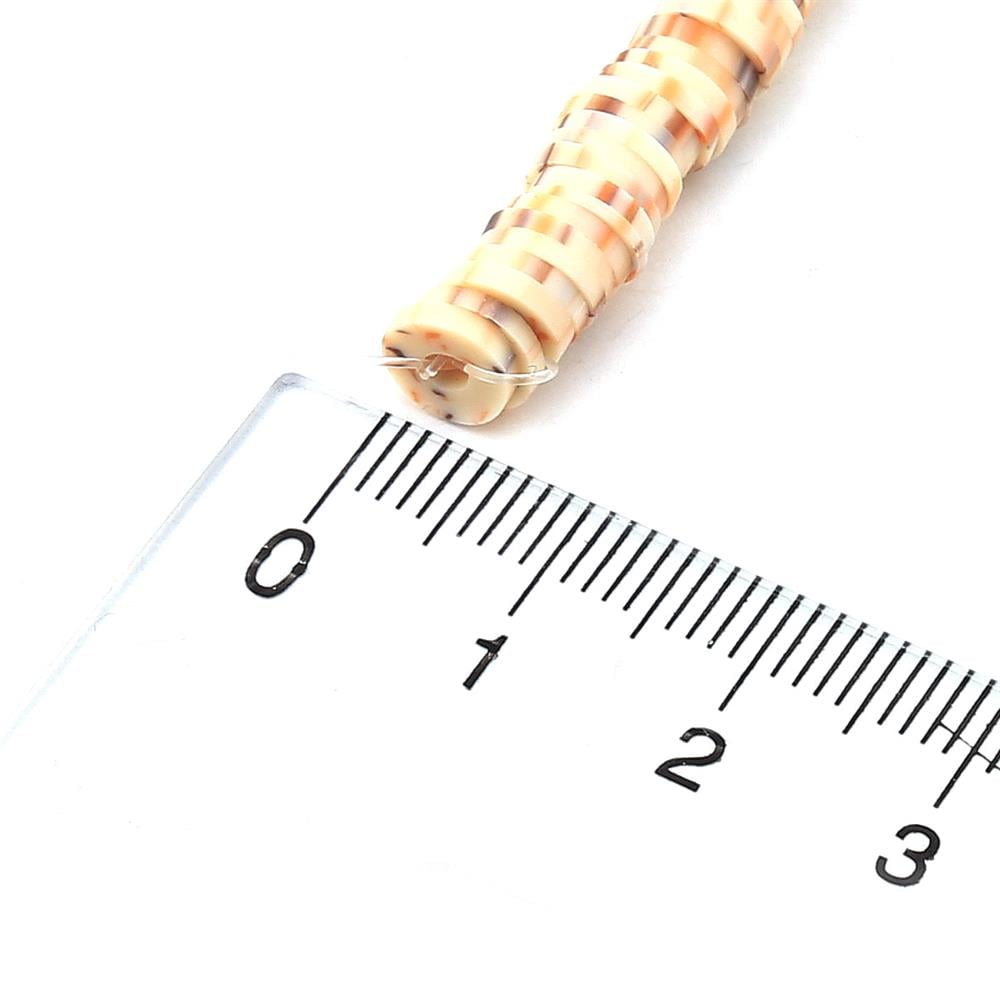 6 mm Bej Benekli Fimo Boncuk