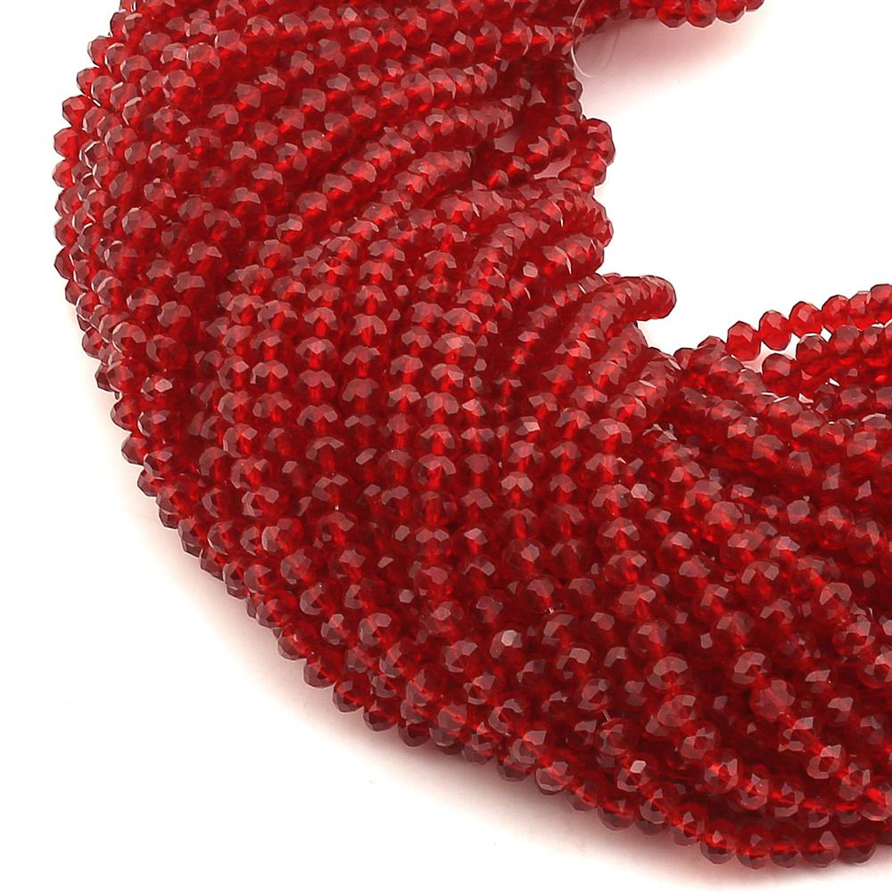 6 mm Bordo Kristal Cam Boncuk