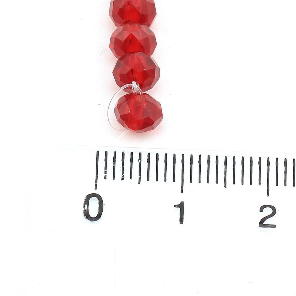 6 mm Bordo Kristal Cam Boncuk