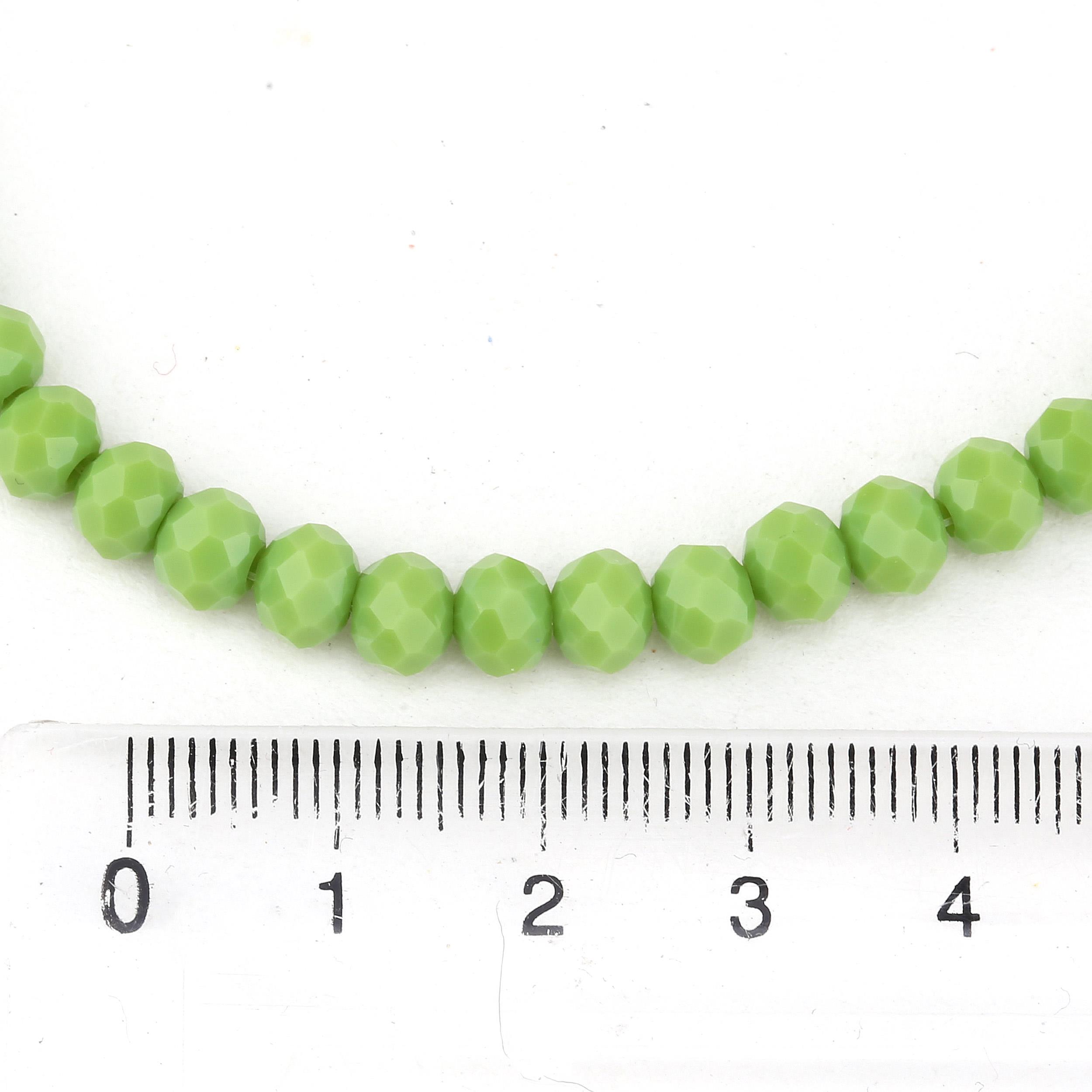 6 mm Fıstık Yeşili Mat Kristal Cam Boncuk