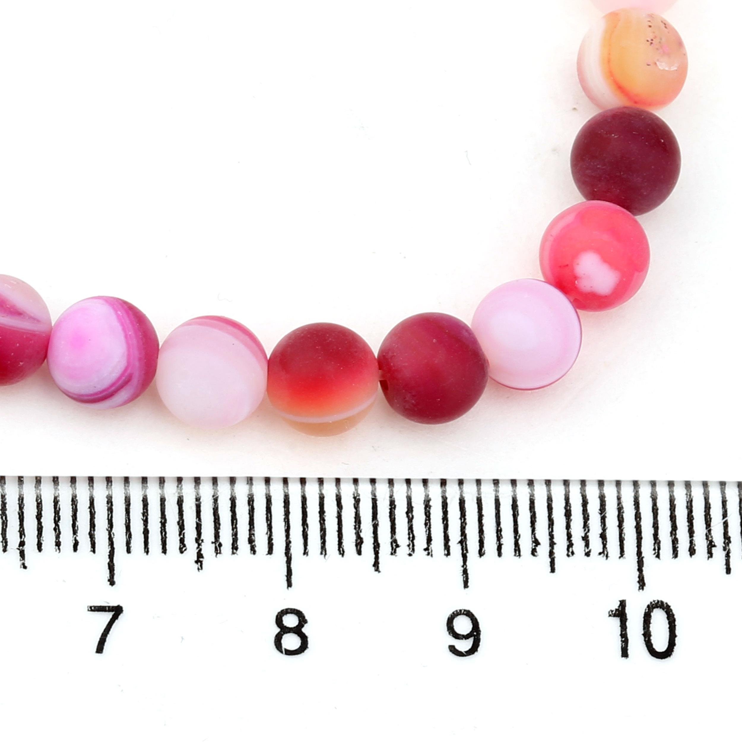 6 mm Fuşya Mat Akik Boncuk
