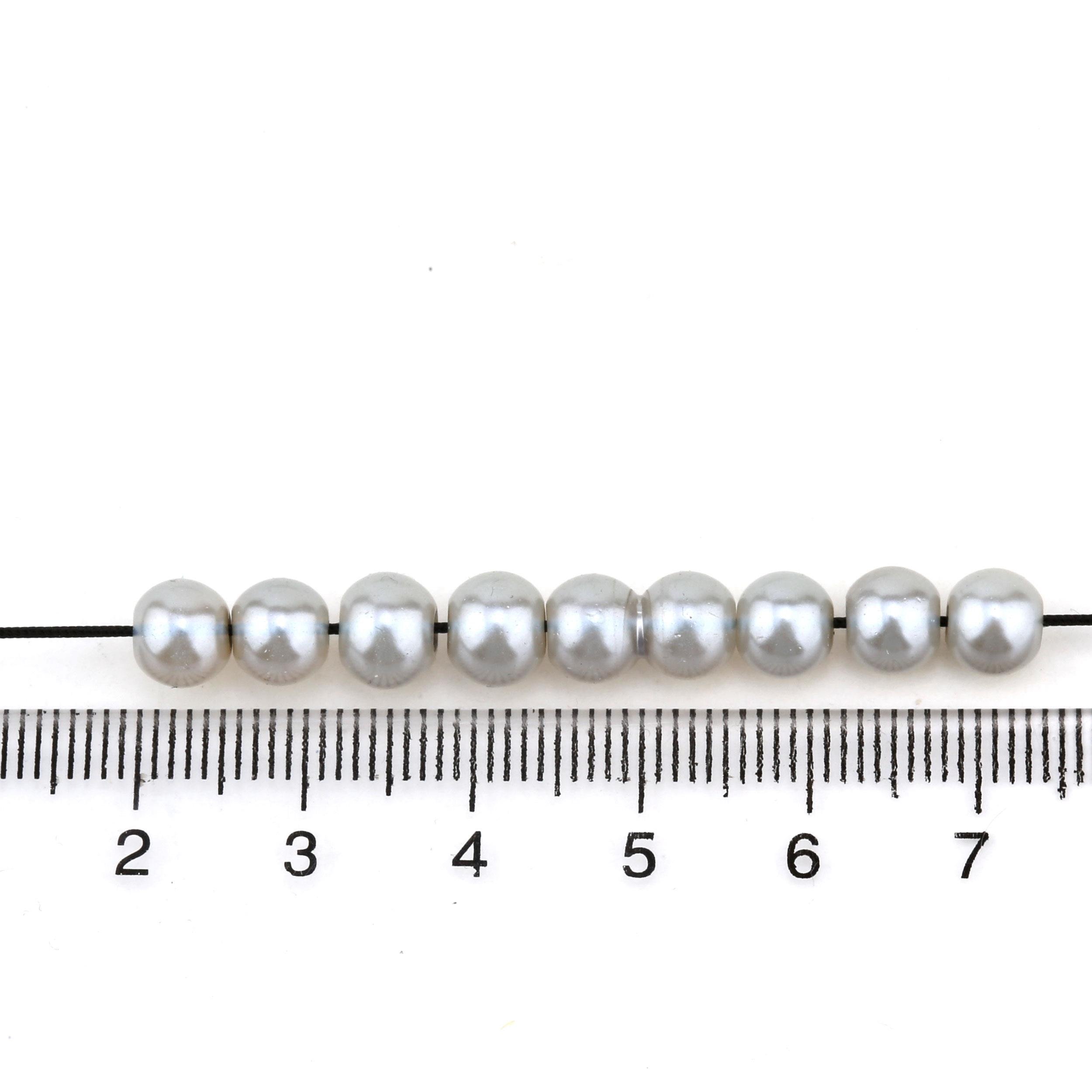 6 mm Gri Cam inci Boncuk 100 adet