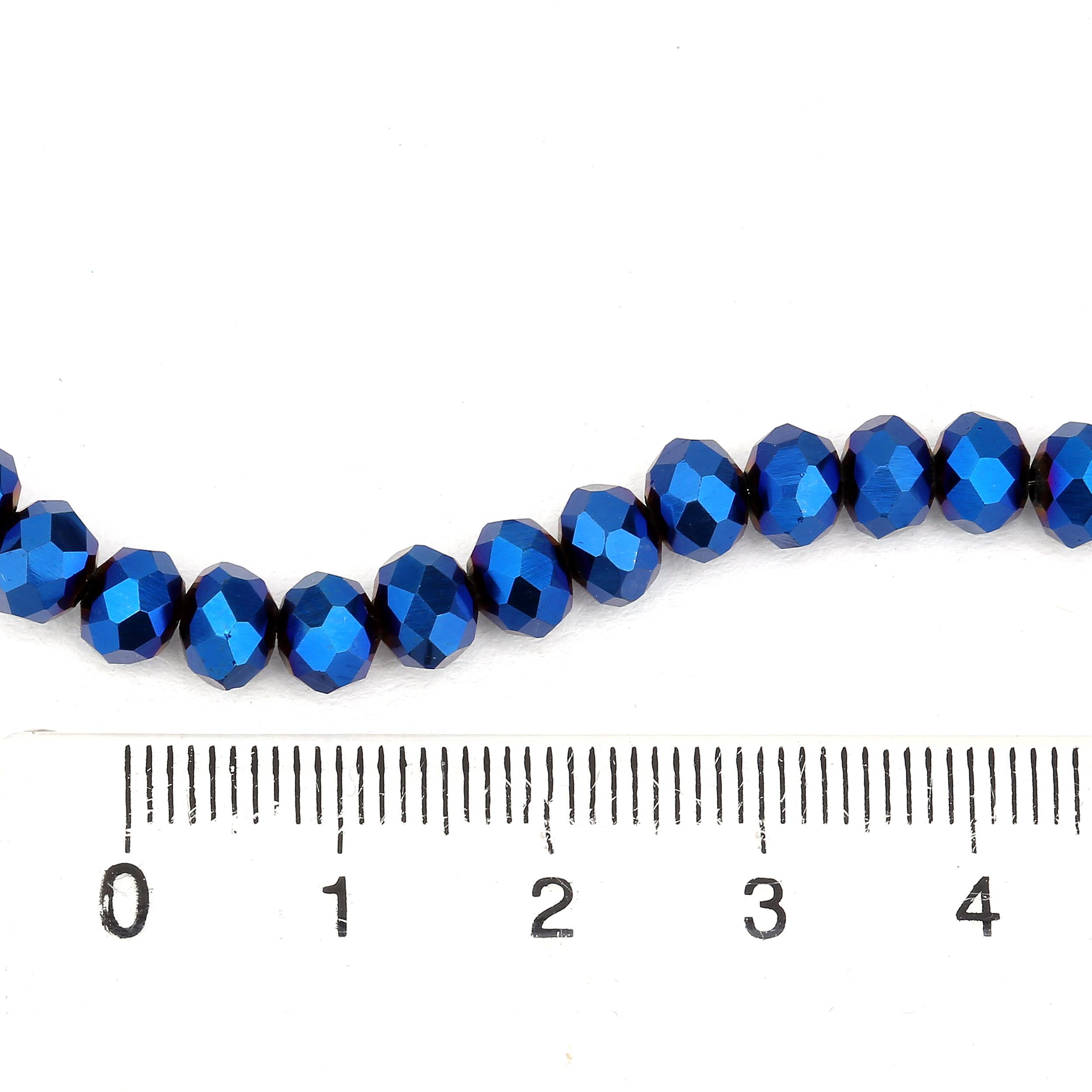 6 mm Kaplama Mavi Kristal Cam Boncuk