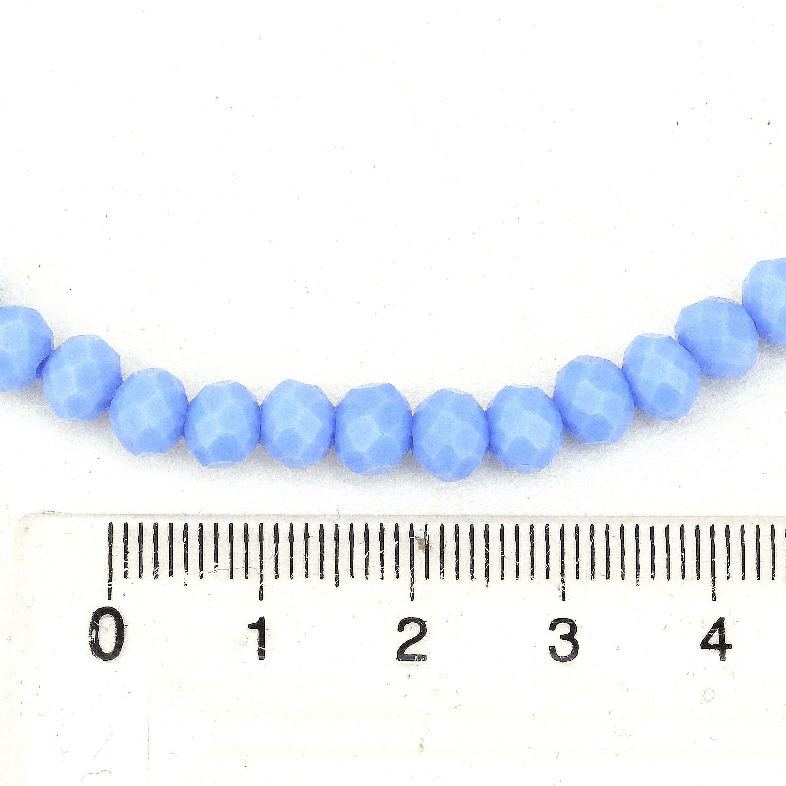 6 mm Mavi Mat Kristal Cam Boncuk